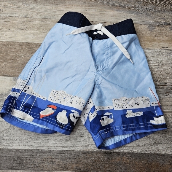 Janie and Jack 12-18 months Swim Trunks Sailboats Greece - Picture 1 of 6